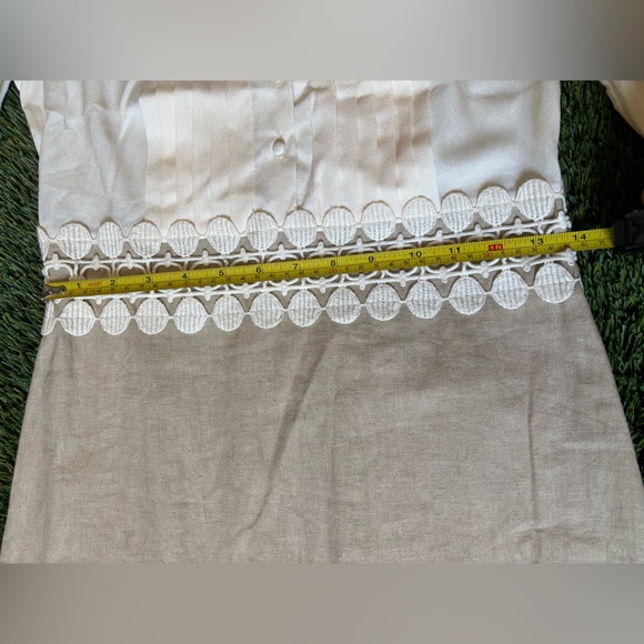 NWT ElegantCream and Tan Dress with Lace  Size S - Picture 13 of 15